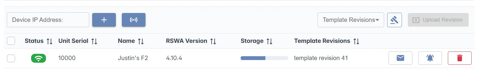 Storage information