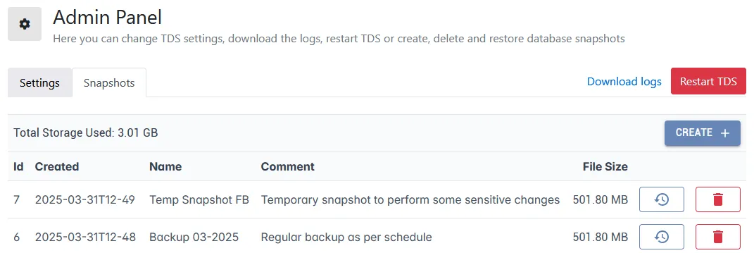Snapshot Feature