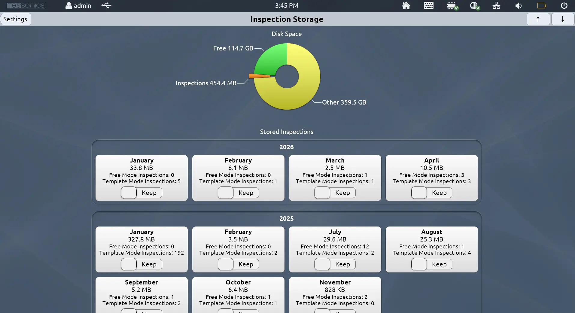 Inspection Storage