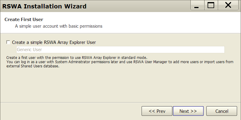 Creating First User