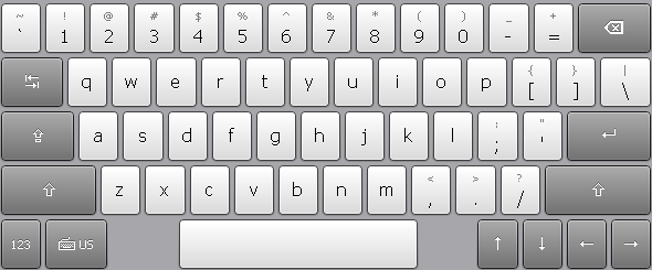 Regular keyboard layout