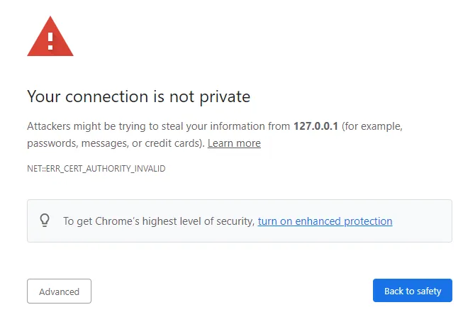 Chrome Warning