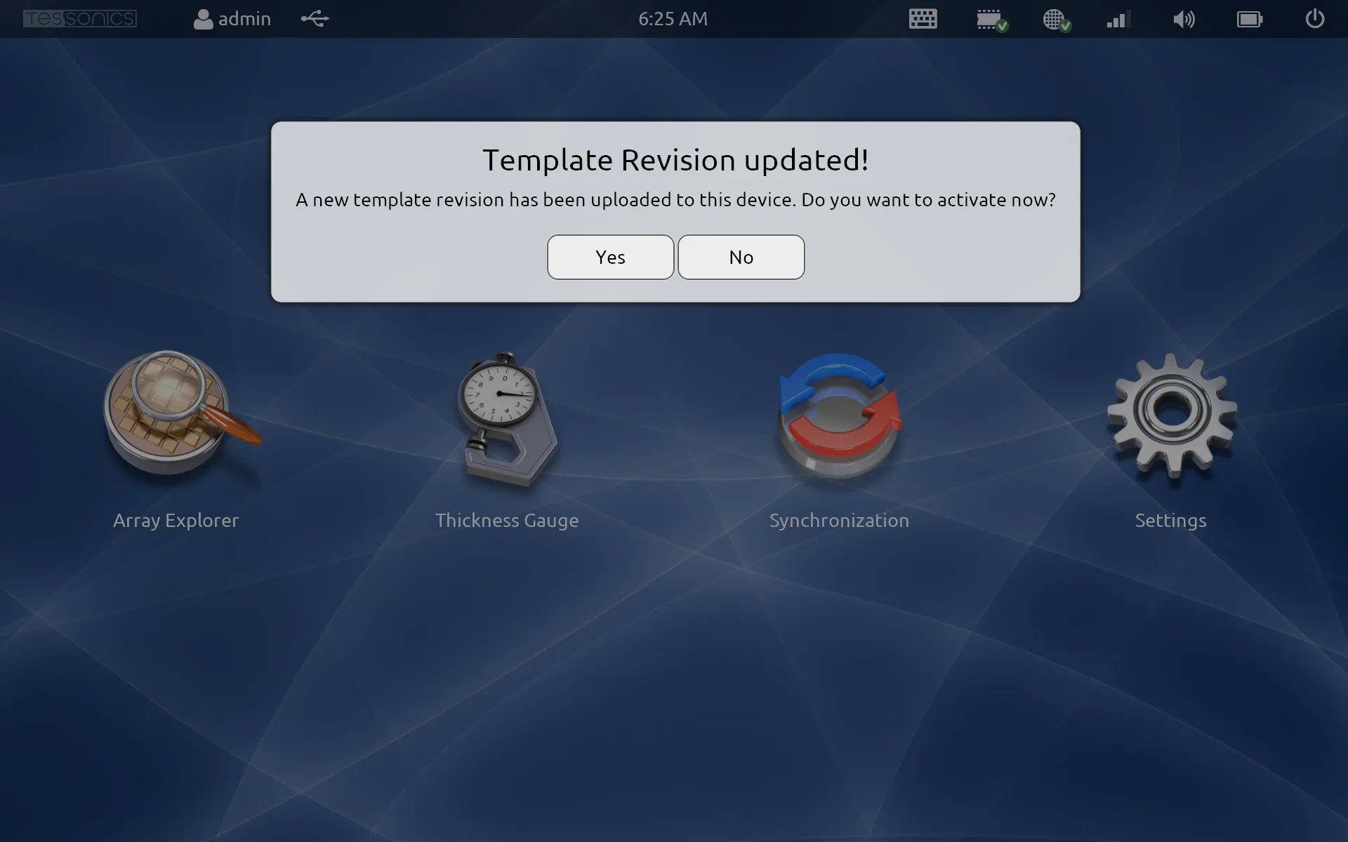 Activate Template Revision Popup
