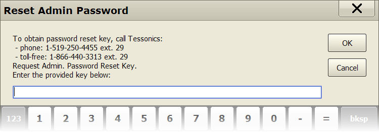 Resetting the Admin password
