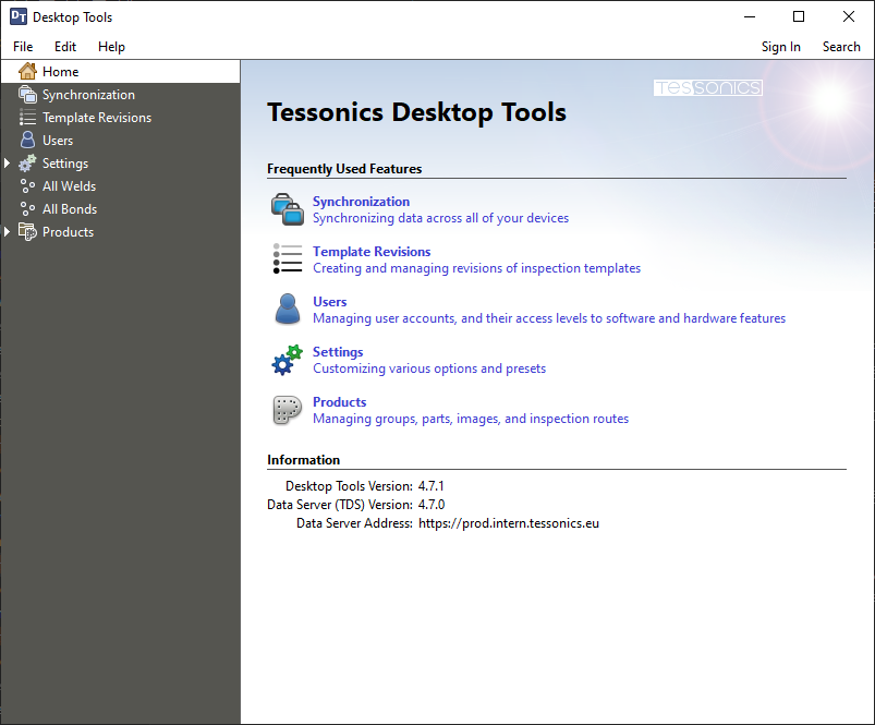Desktop Tools Main Page
